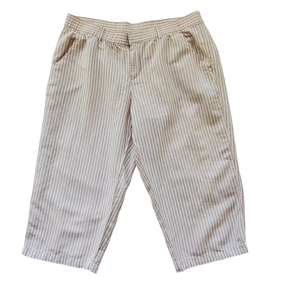 LIZ CLAIBORNE WOMEN TAN/WHITE CAPRIS SIZE 0X